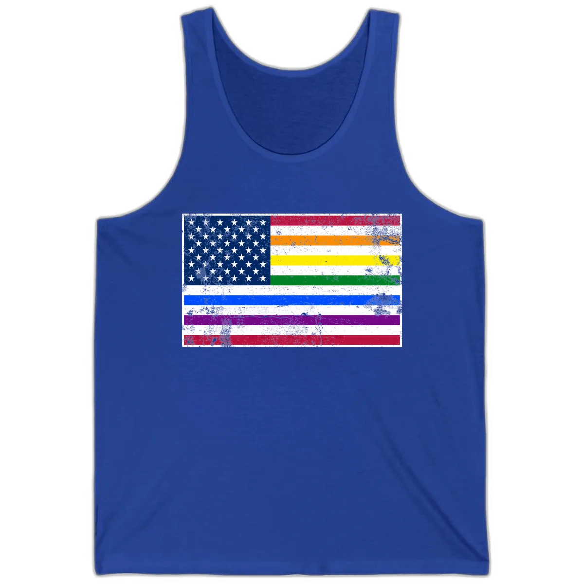 Progress Pride American Flag Tank in True Royal