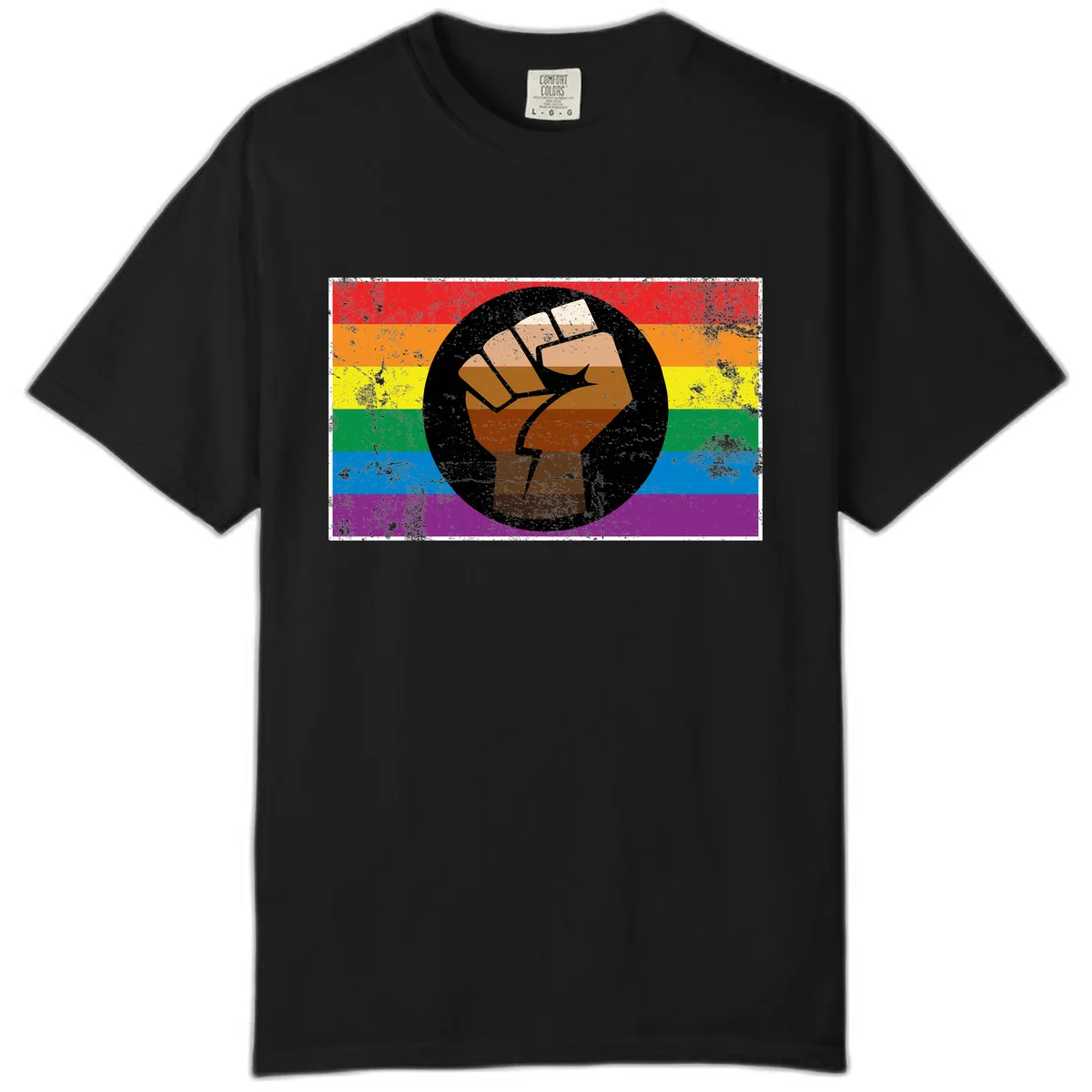 Raised Fist Pride Power Comfort Color in Black