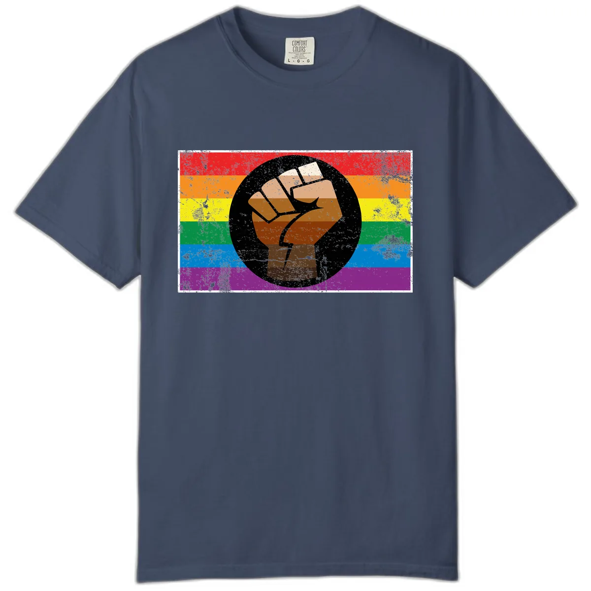 Raised Fist Pride Power Comfort Color in Midnight