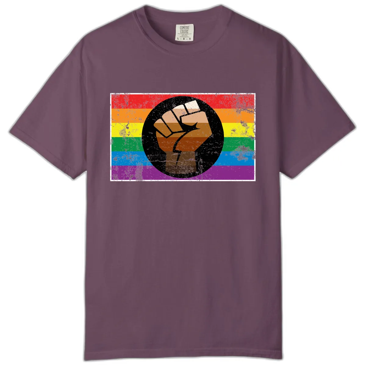Raised Fist Pride Power Comfort Color in Berry