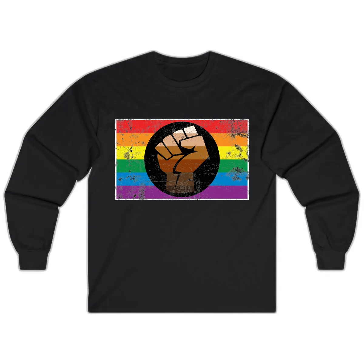 Raised Fist Pride Power Long Sleeve in Black