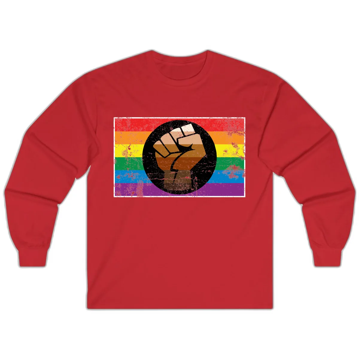 Raised Fist Pride Power Long Sleeve in Red