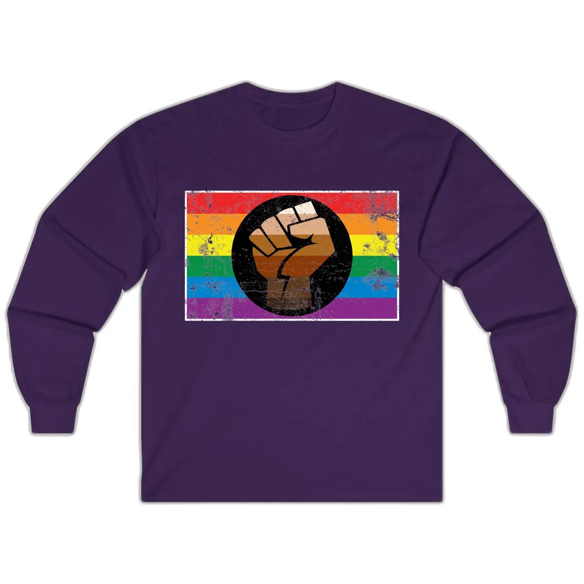 Raised Fist Pride Power Long Sleeve in Purple