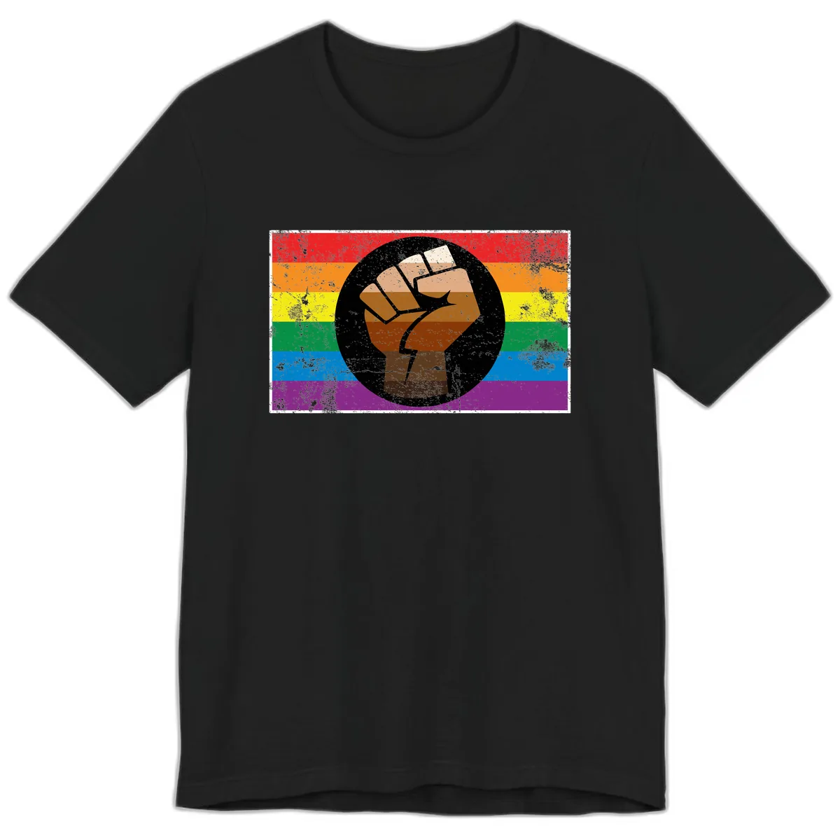 Raised Fist Pride Power Premium T-Shirt in Black