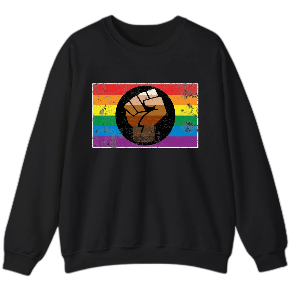 Raised Fist Pride Power Sweatshirt in Black