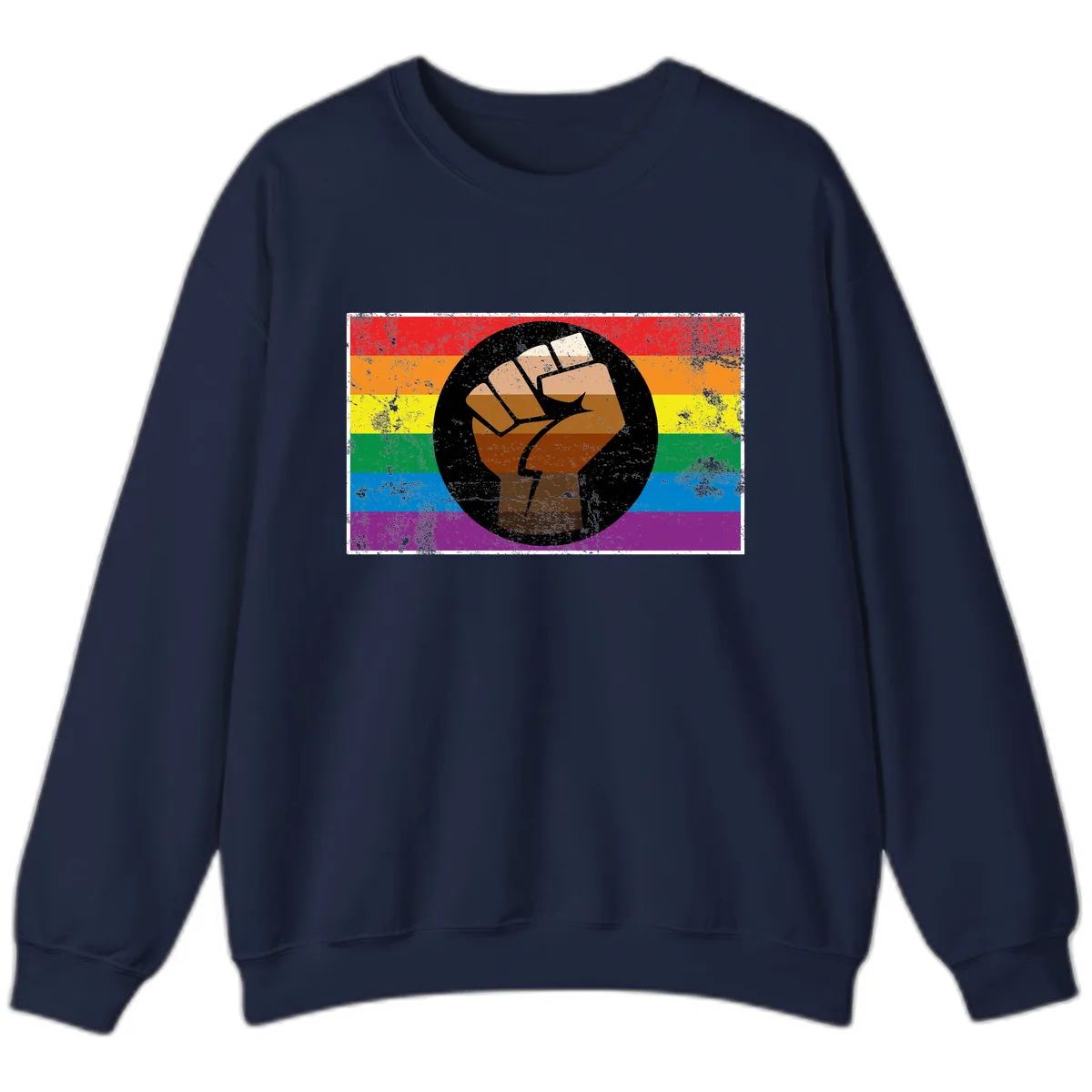 Raised Fist Pride Power Sweatshirt in Navy