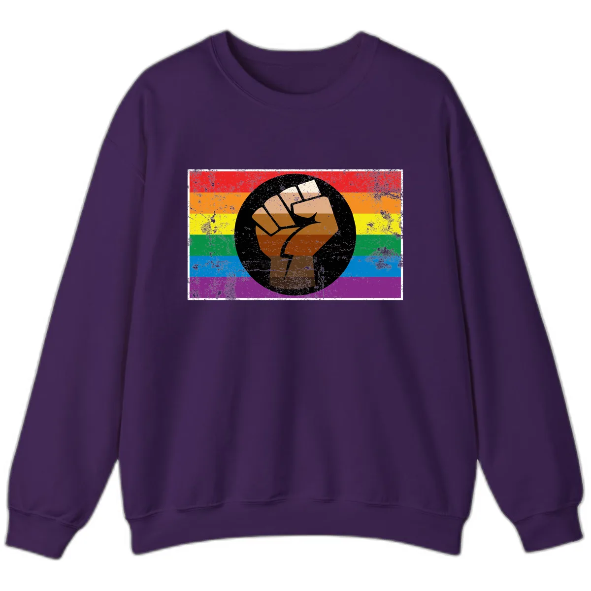 Raised Fist Pride Power Sweatshirt in Purple