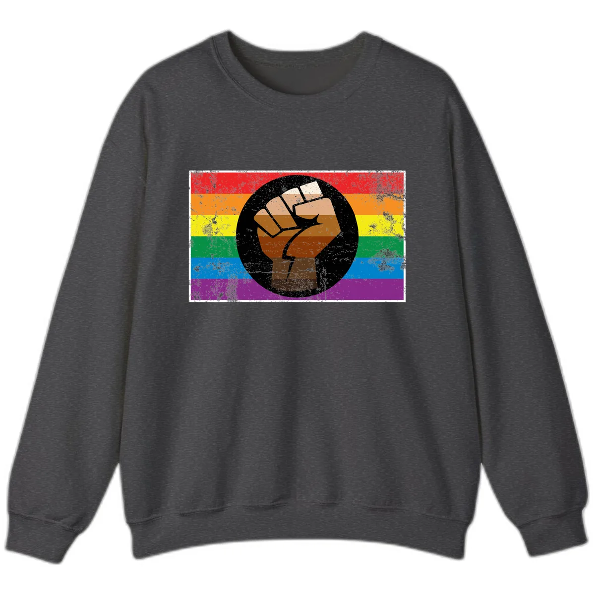 Raised Fist Pride Power Sweatshirt in Dark Heather