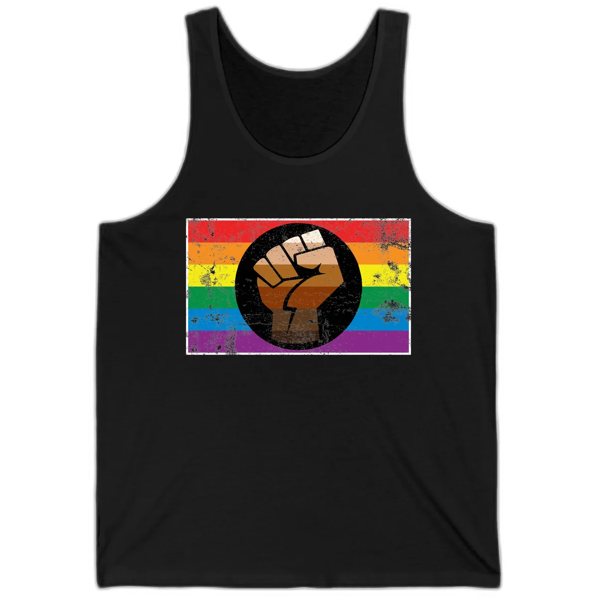 Raised Fist Pride Power Tank in Black