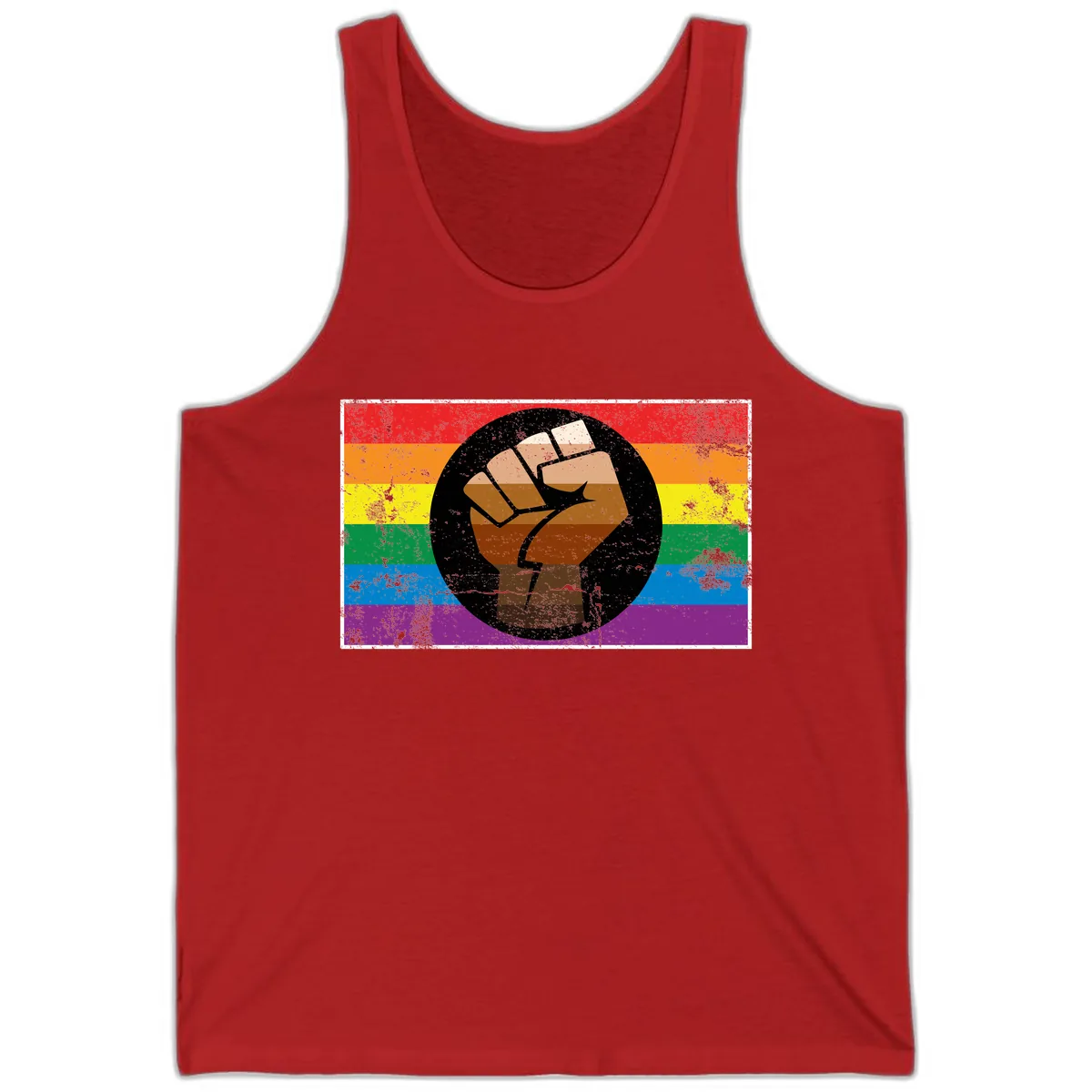 Raised Fist Pride Power Tank in Red