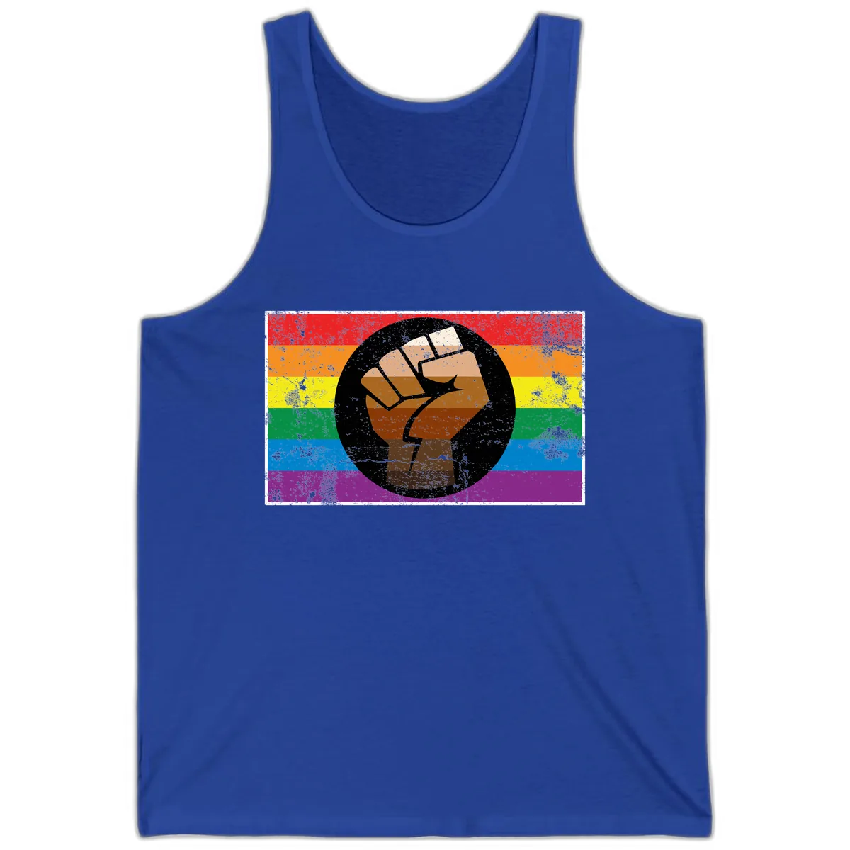 Raised Fist Pride Power Tank in True Royal