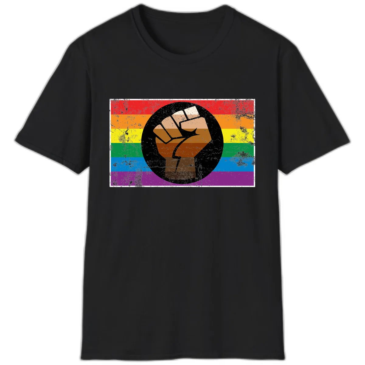 Raised Fist Pride Power T-Shirt in Black