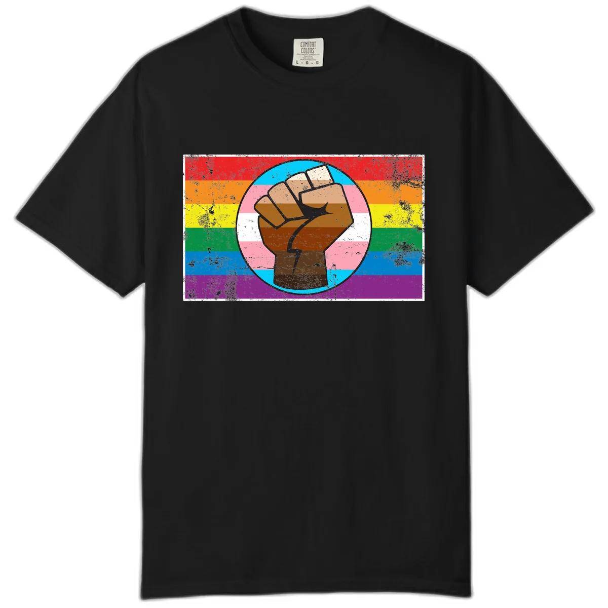 Raised Fist Pride Power Comfort Color in Black