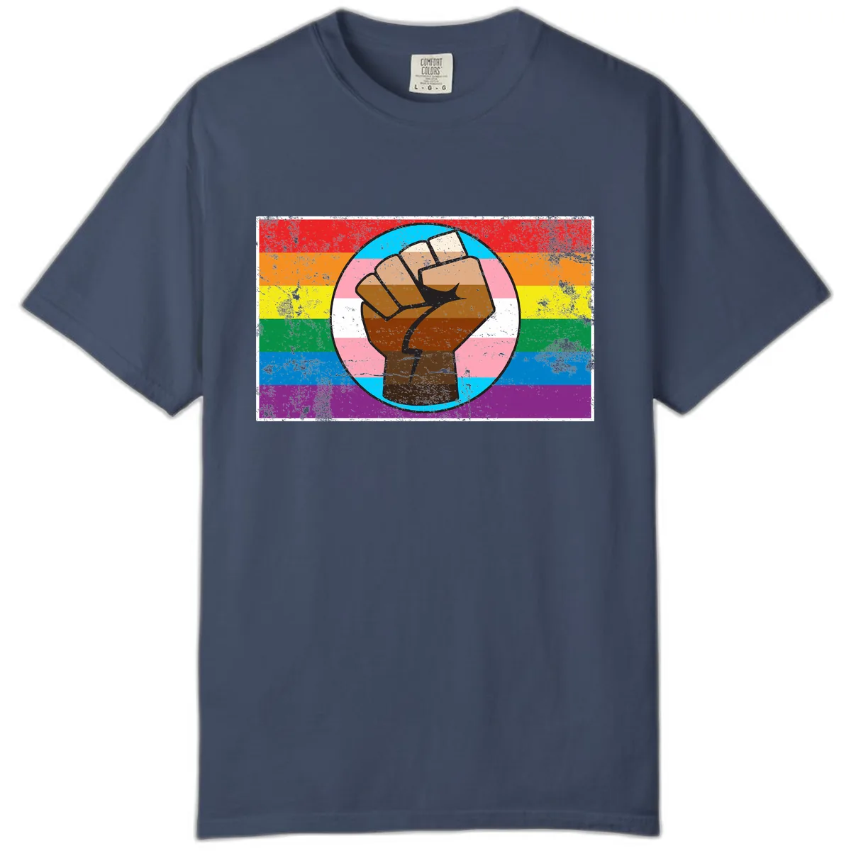 Raised Fist Pride Power Comfort Color in Midnight