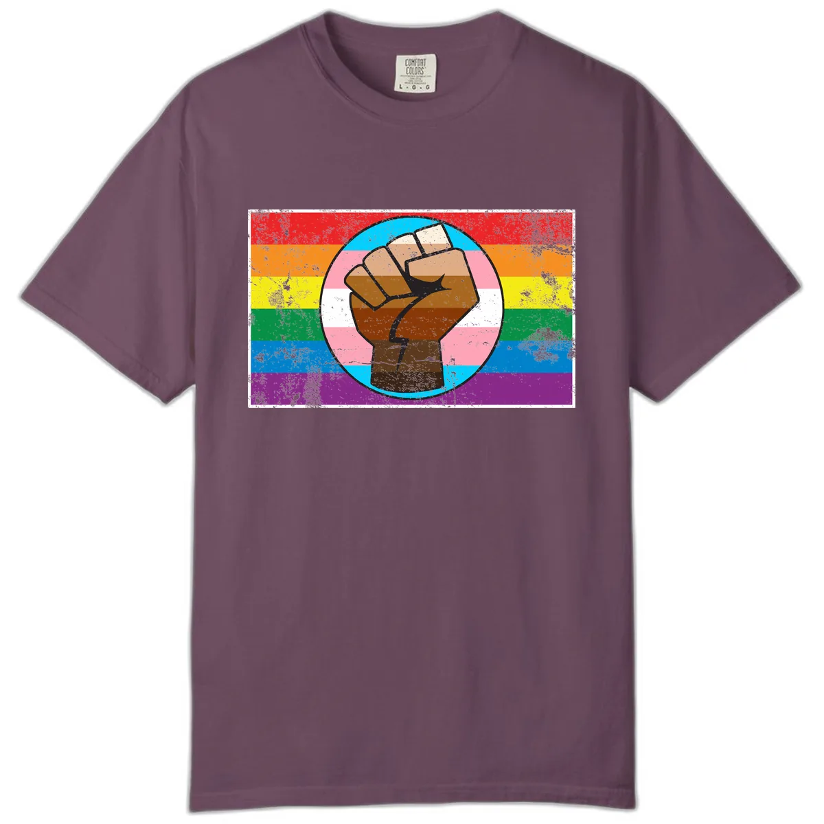 Raised Fist Pride Power Comfort Color in Berry