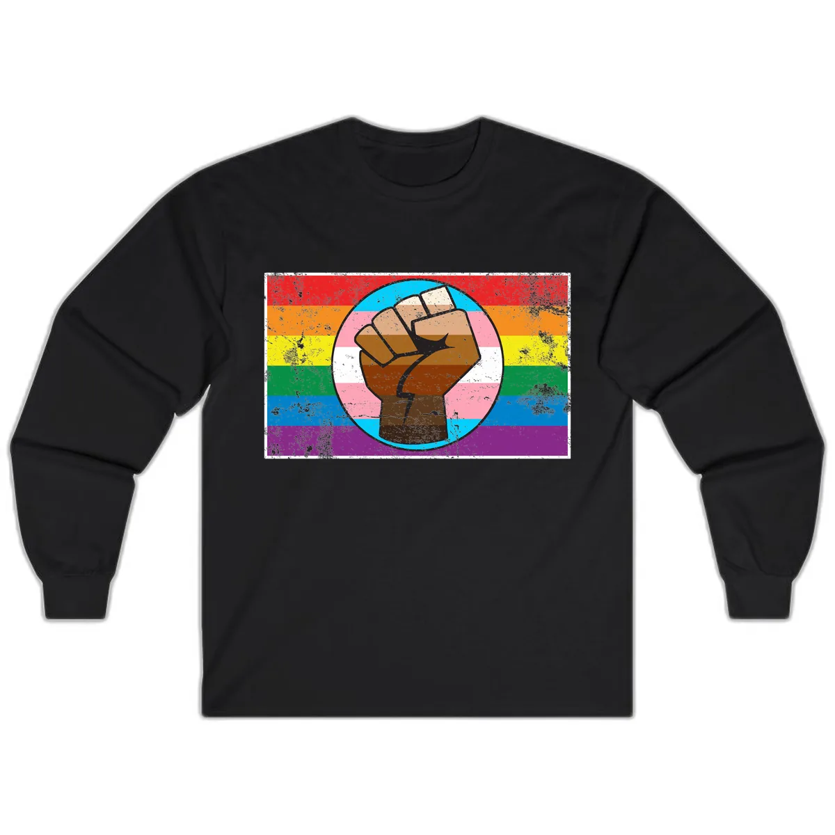 Raised Fist Pride Power Long Sleeve in Black