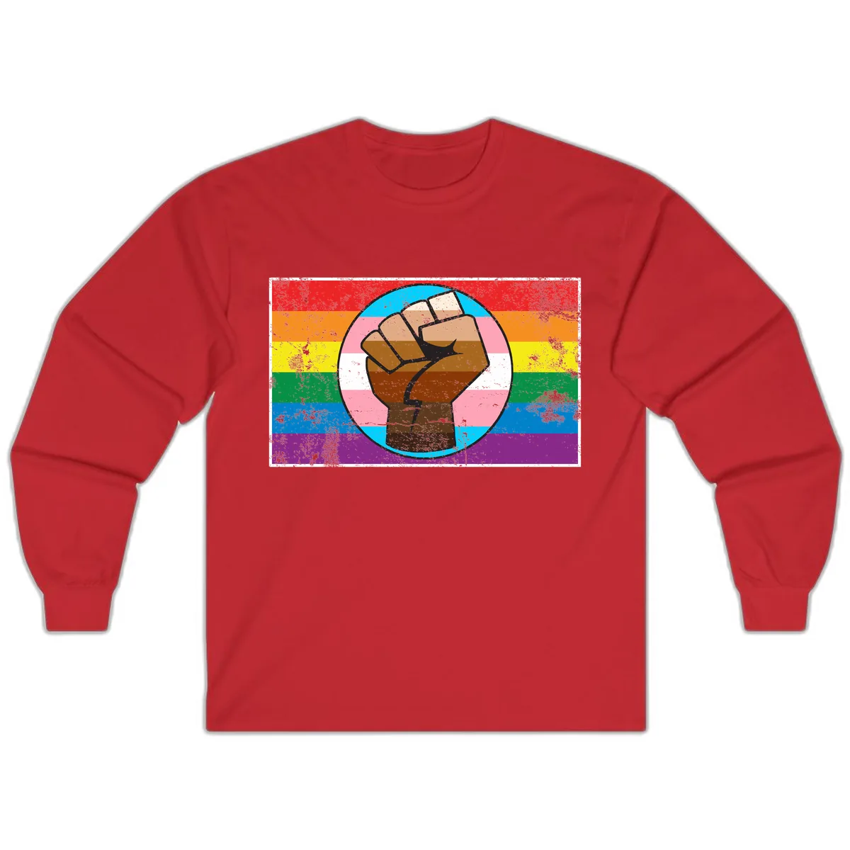 Raised Fist Pride Power Long Sleeve in Red