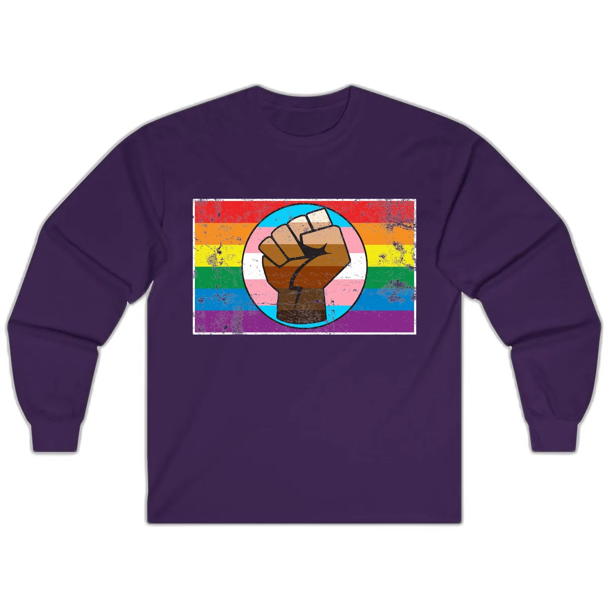 Raised Fist Pride Power Long Sleeve in Purple