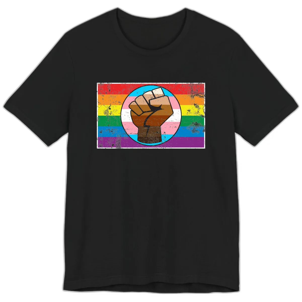 Raised Fist Pride Power Premium T-Shirt in Black