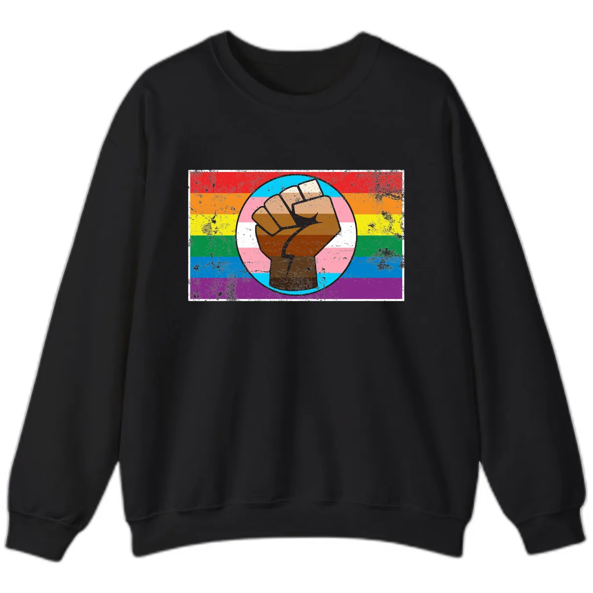 Raised Fist Pride Power Sweatshirt in Black