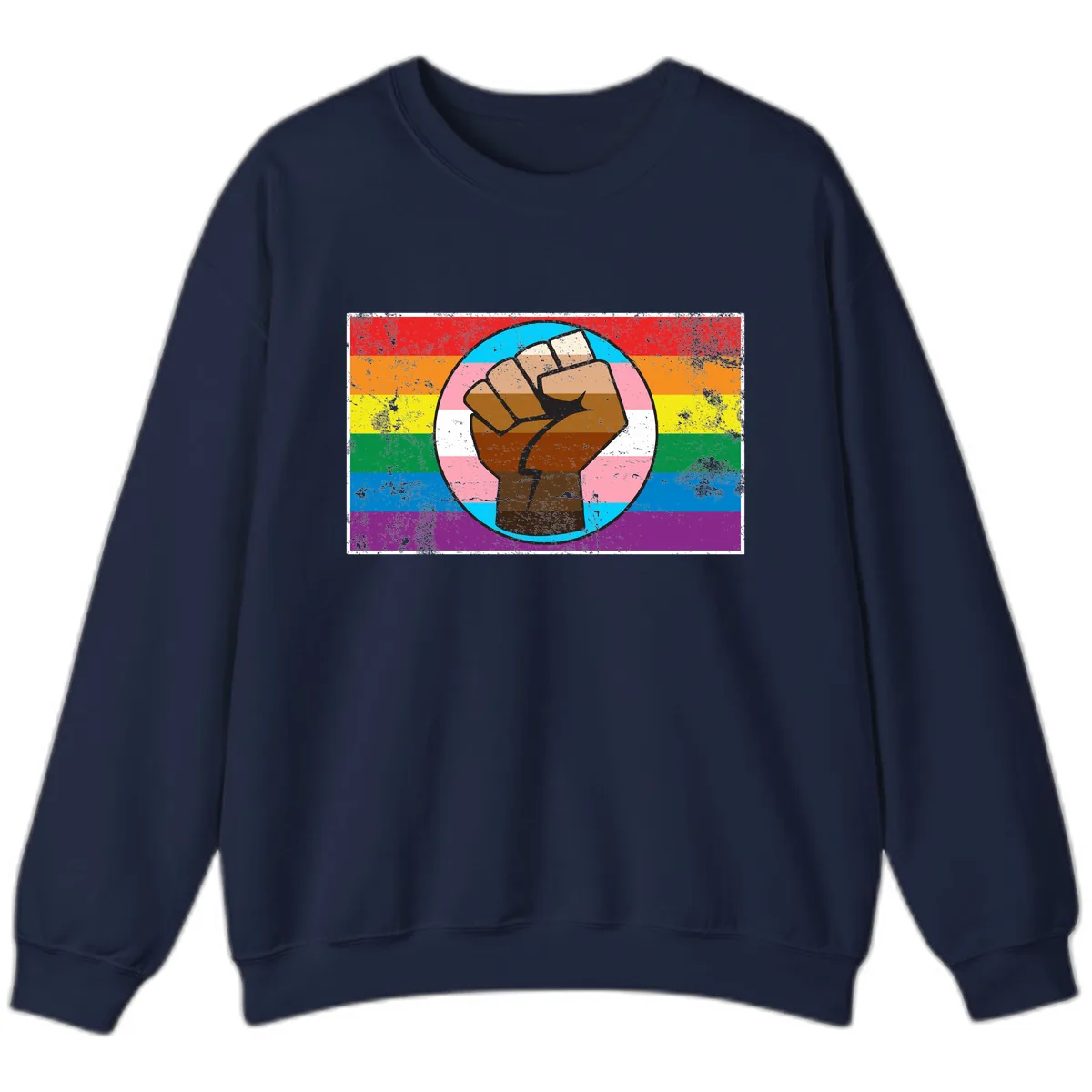 Raised Fist Pride Power Sweatshirt in Navy