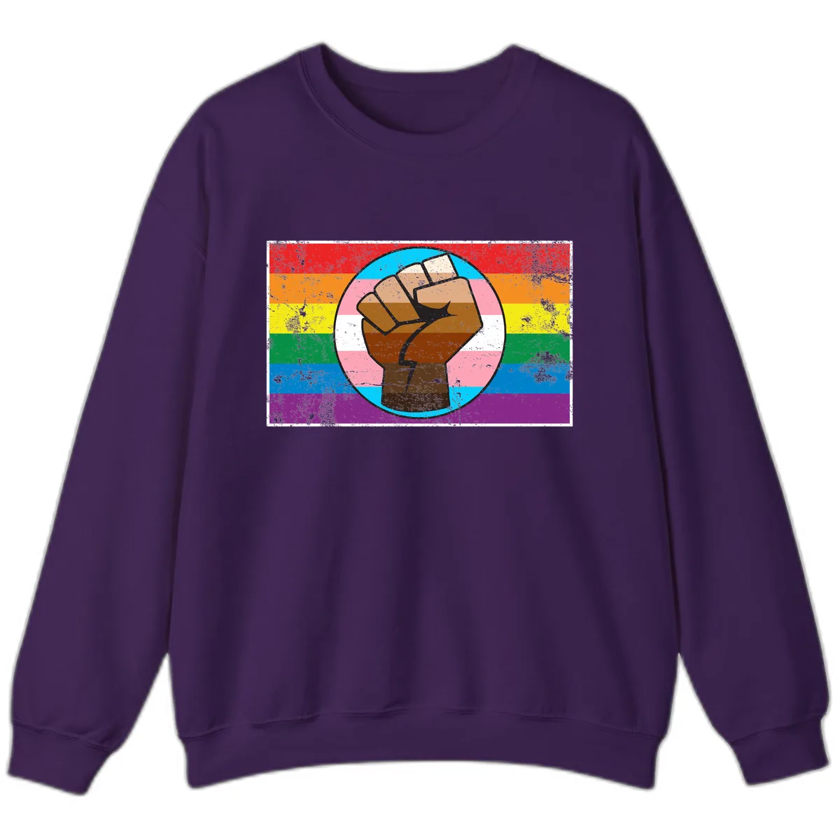 Raised Fist Pride Power Sweatshirt in Purple