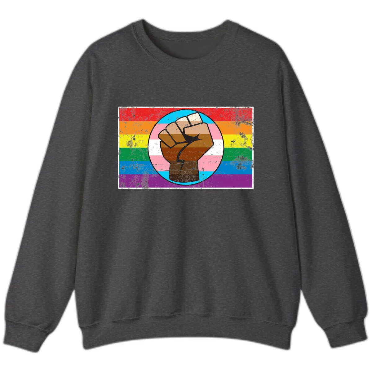 Raised Fist Pride Power Sweatshirt in Dark Heather