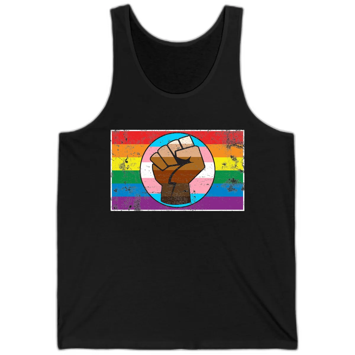 Raised Fist Pride Power Tank in Black