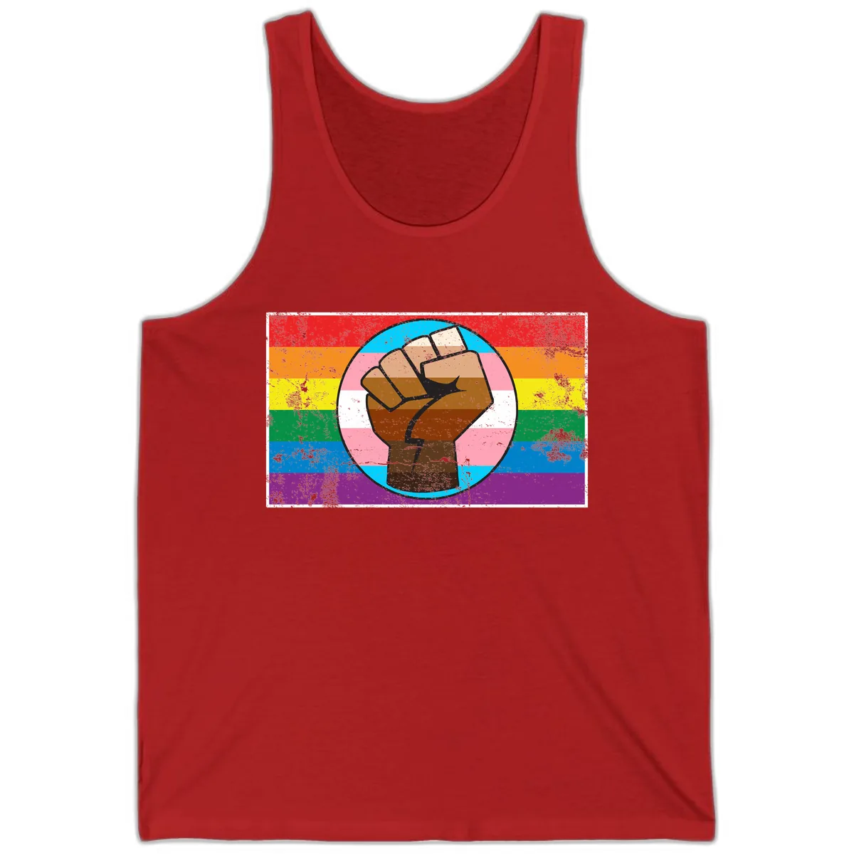 Raised Fist Pride Power Tank in Red