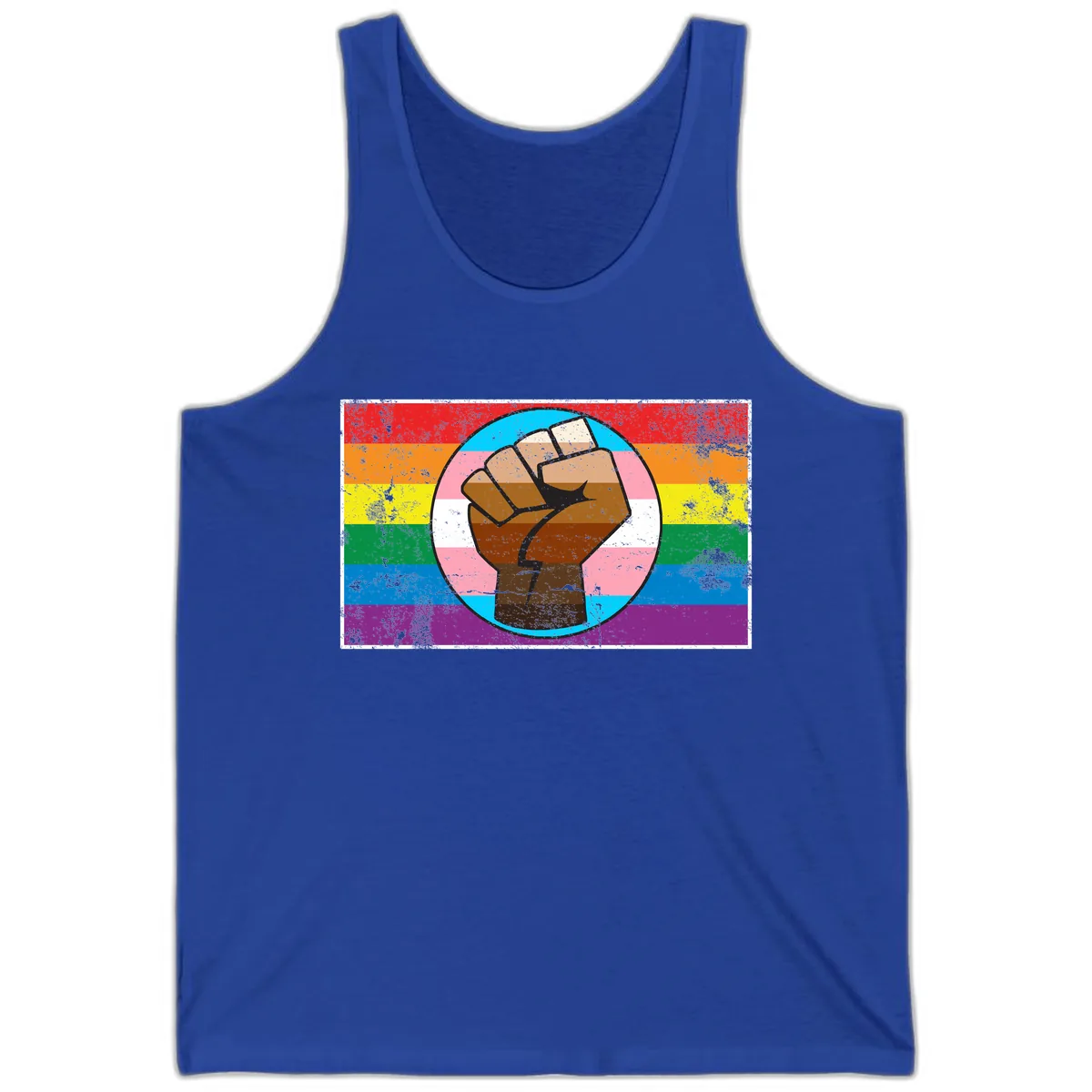 Raised Fist Pride Power Tank in True Royal