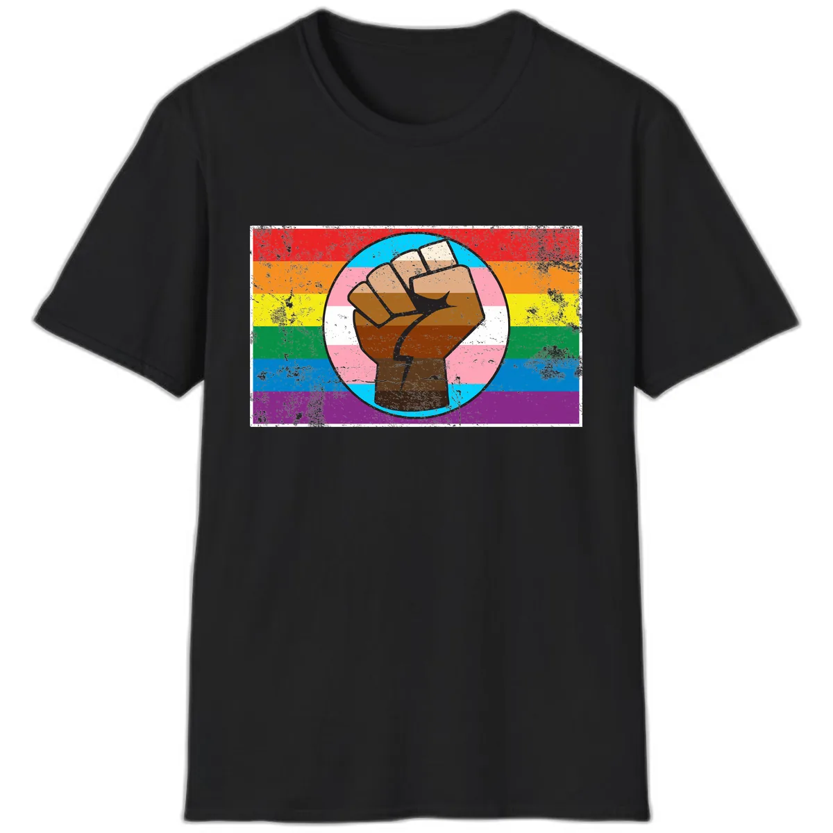 Raised Fist Pride Power T-Shirt in Black
