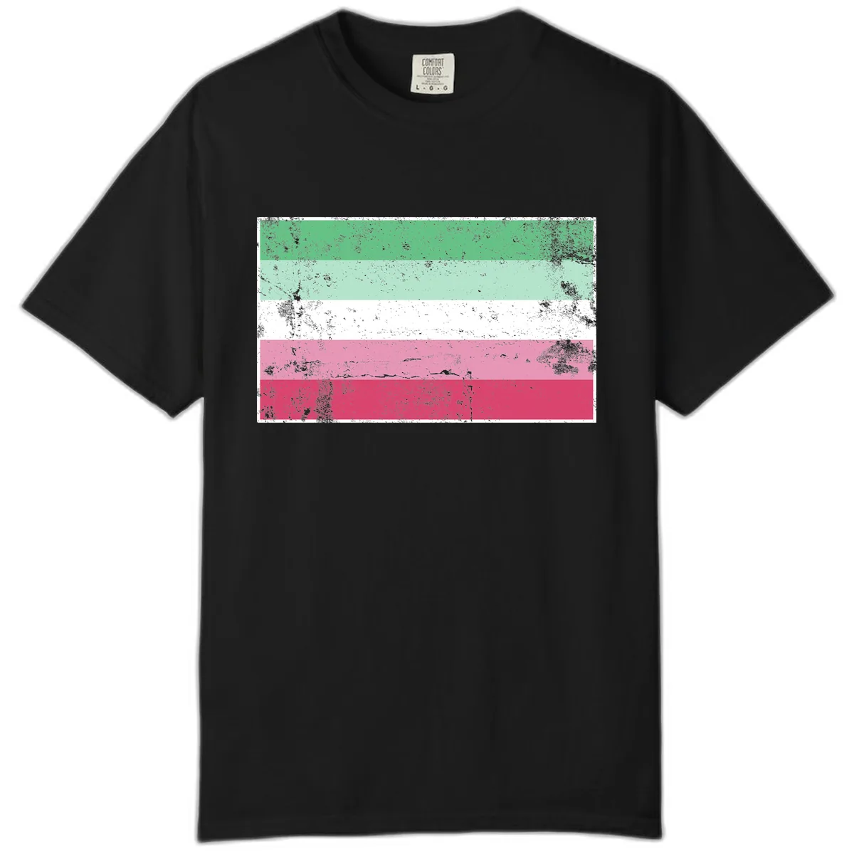 Transgender Pride Flag Distressed Comfort Color in Black