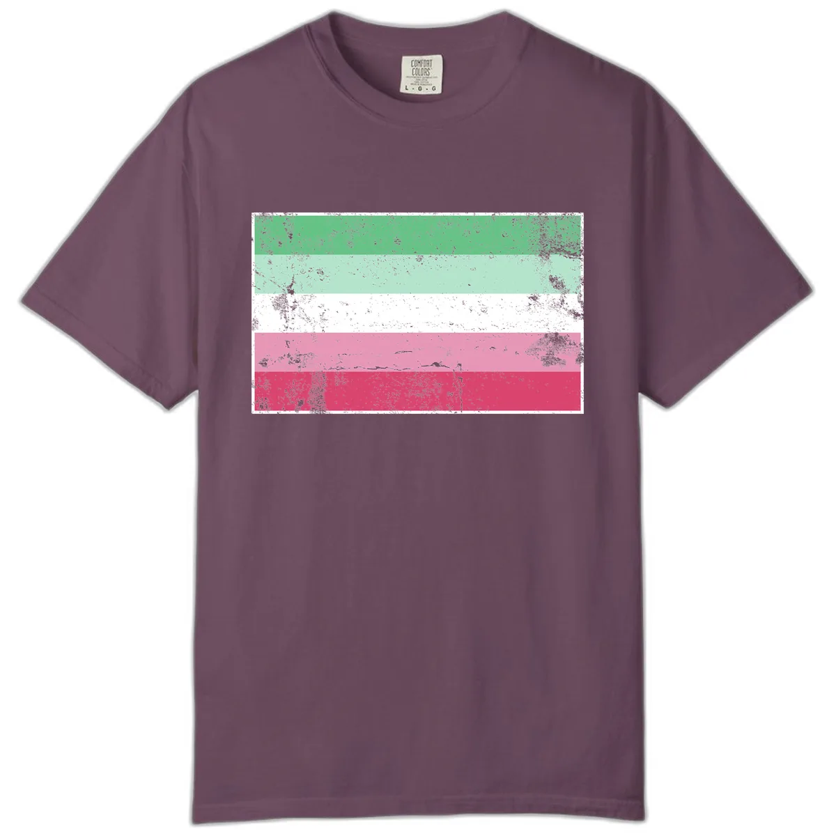 Transgender Pride Flag Distressed Comfort Color in Berry
