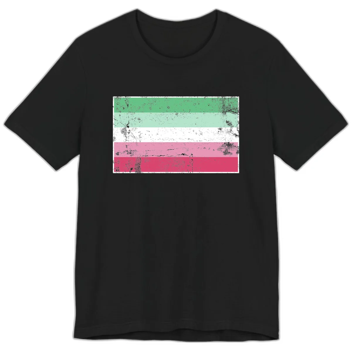 Transgender Pride Flag Distressed Premium T-Shirt in Black