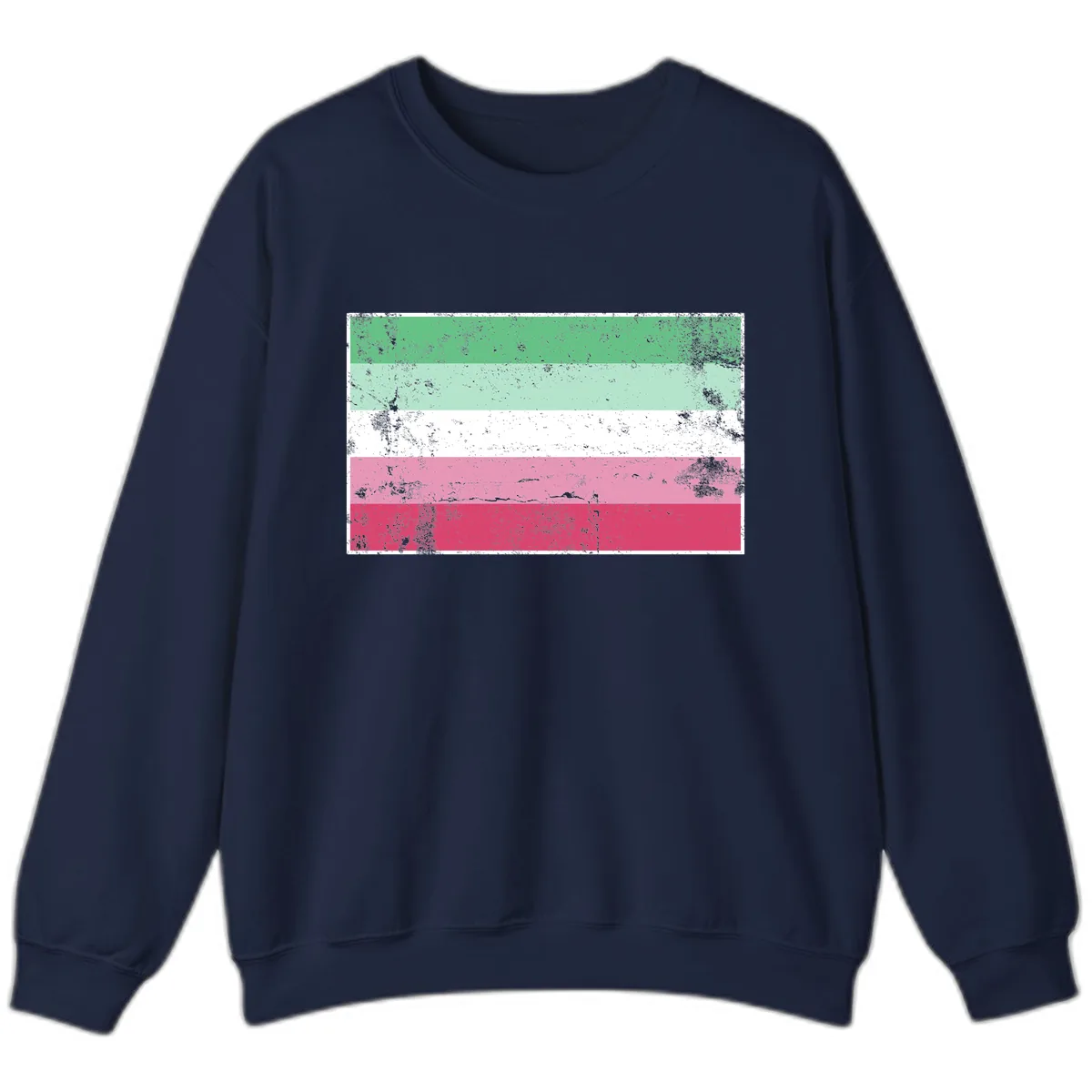 Transgender Pride Flag Distressed Sweatshirt in Navy