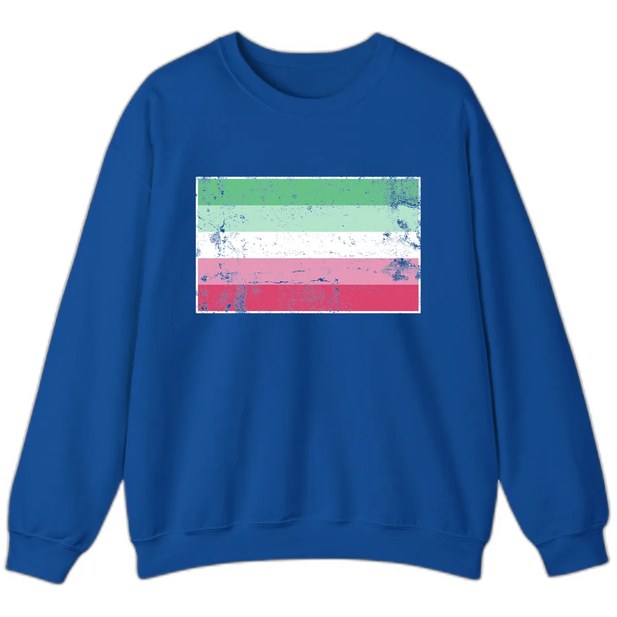 Transgender Pride Flag Distressed Sweatshirt in Royal