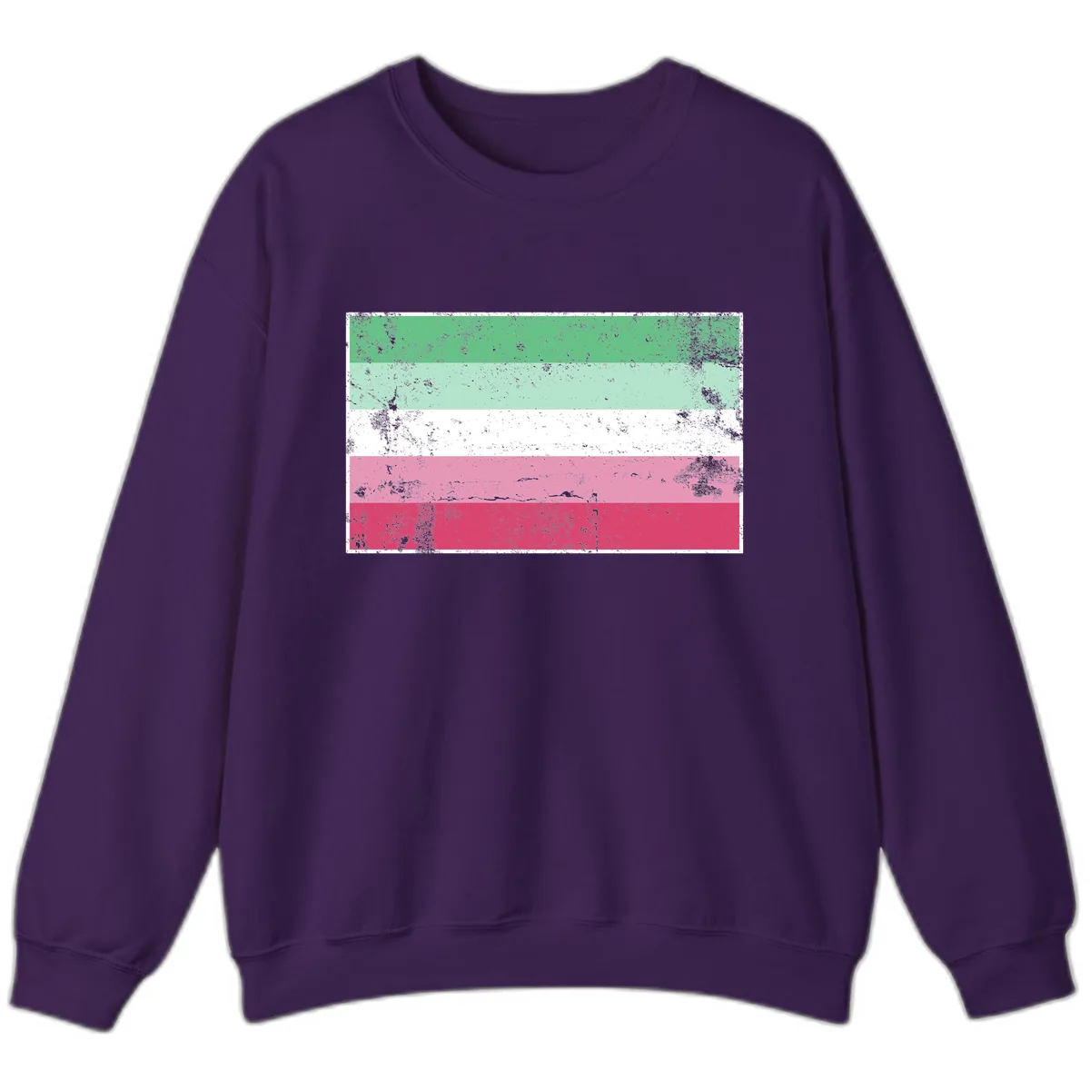 Transgender Pride Flag Distressed Sweatshirt in Purple