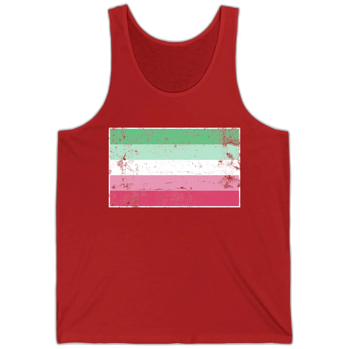 Transgender Pride Flag Distressed Tank in Red