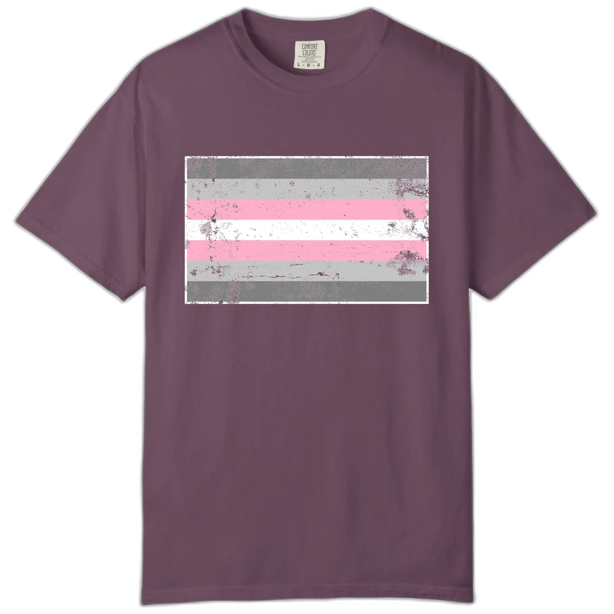 Distressed Pride Flag Stripes Comfort Color in Berry