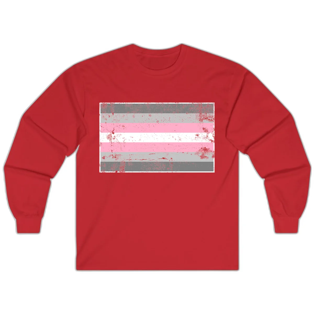 Distressed Pride Flag Stripes Long Sleeve in Red