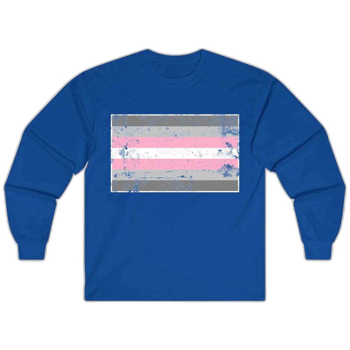 Distressed Pride Flag Stripes Long Sleeve in Royal