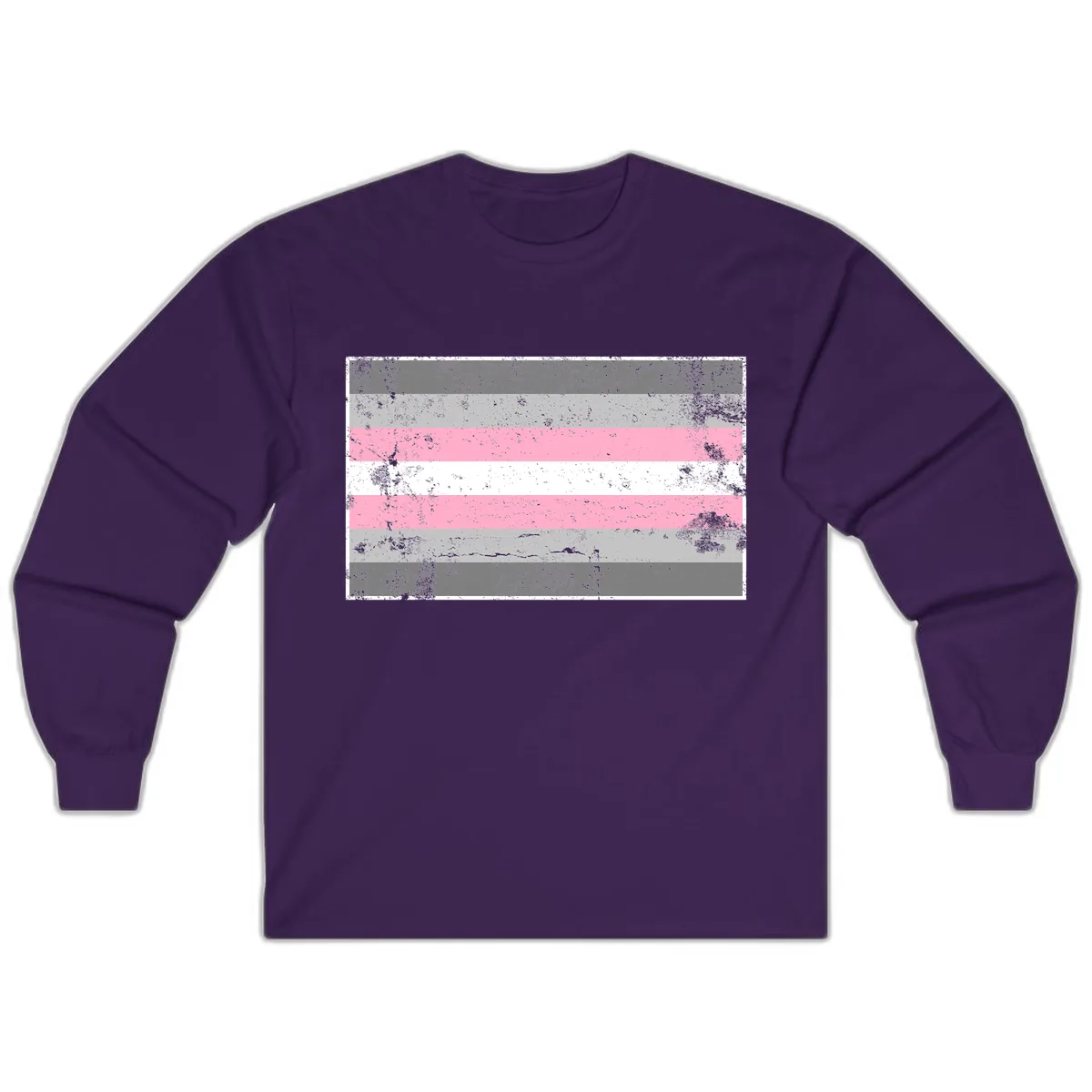 Distressed Pride Flag Stripes Long Sleeve in Purple