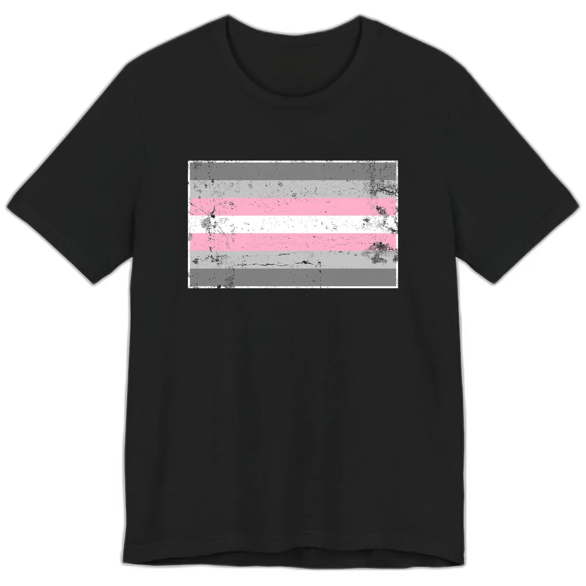 Distressed Pride Flag Stripes Premium T-Shirt in Black