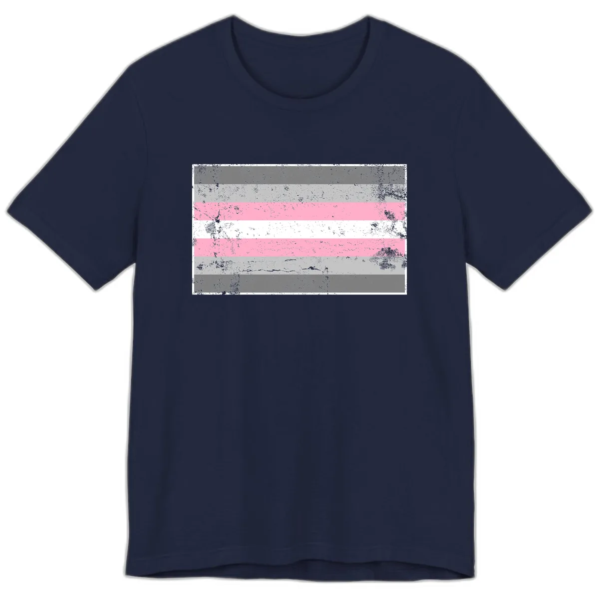 Distressed Pride Flag Stripes Premium T-Shirt in Navy