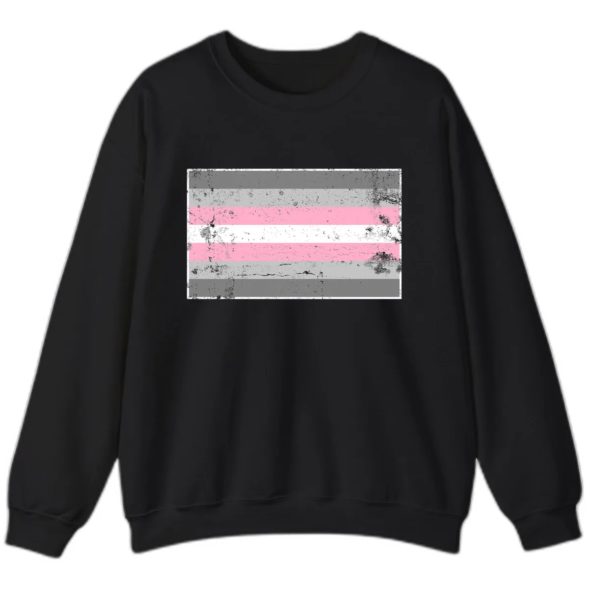 Distressed Pride Flag Stripes Sweatshirt in Black