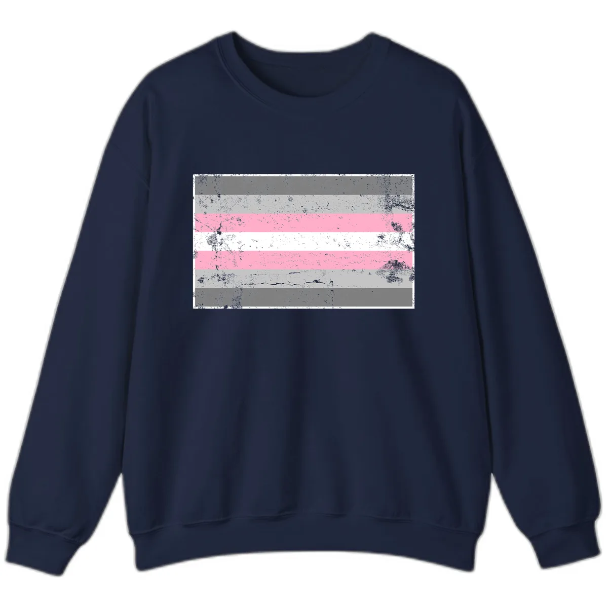 Distressed Pride Flag Stripes Sweatshirt in Navy