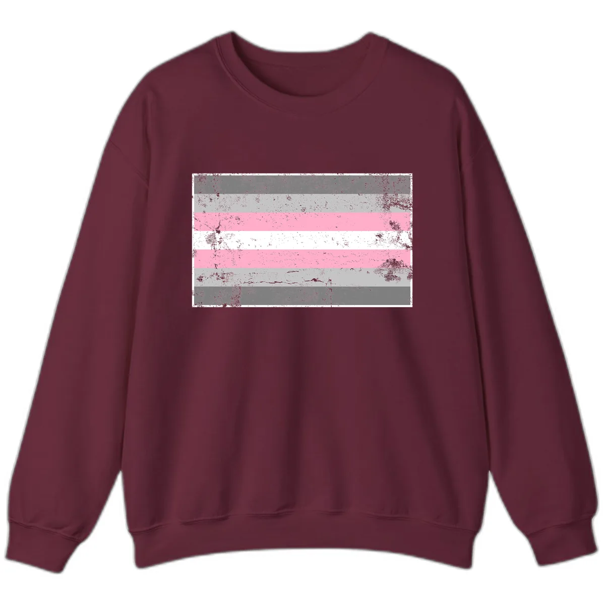 Distressed Pride Flag Stripes Sweatshirt in Maroon