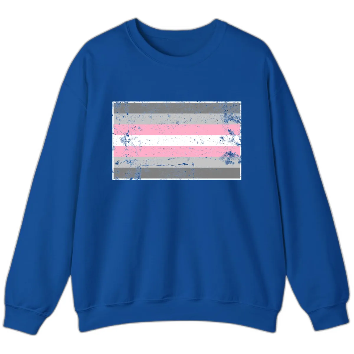 Distressed Pride Flag Stripes Sweatshirt in Royal