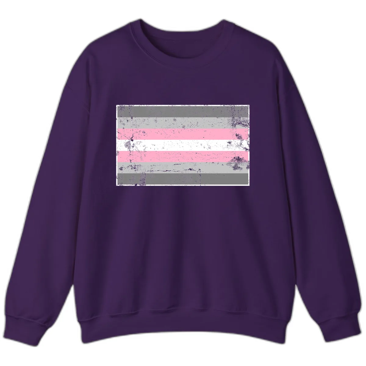Distressed Pride Flag Stripes Sweatshirt in Purple