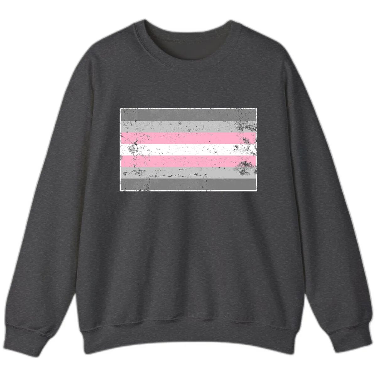 Distressed Pride Flag Stripes Sweatshirt in Dark Heather